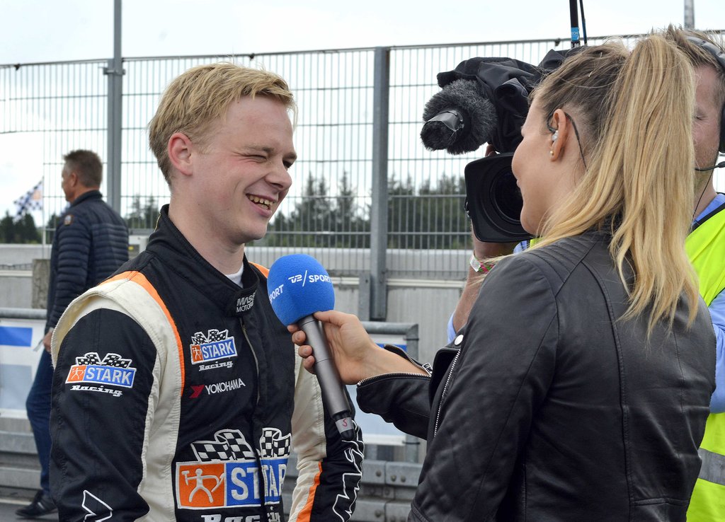 Christian Sørensen blev interviewet af TV 2-Sporten under Grand Prix Danmark 2017